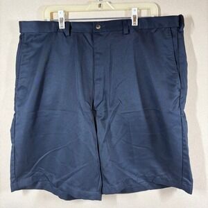 Haggar Mens Shorts 40 Black Flat Front Preppy Classic Casual Golf Minimalist